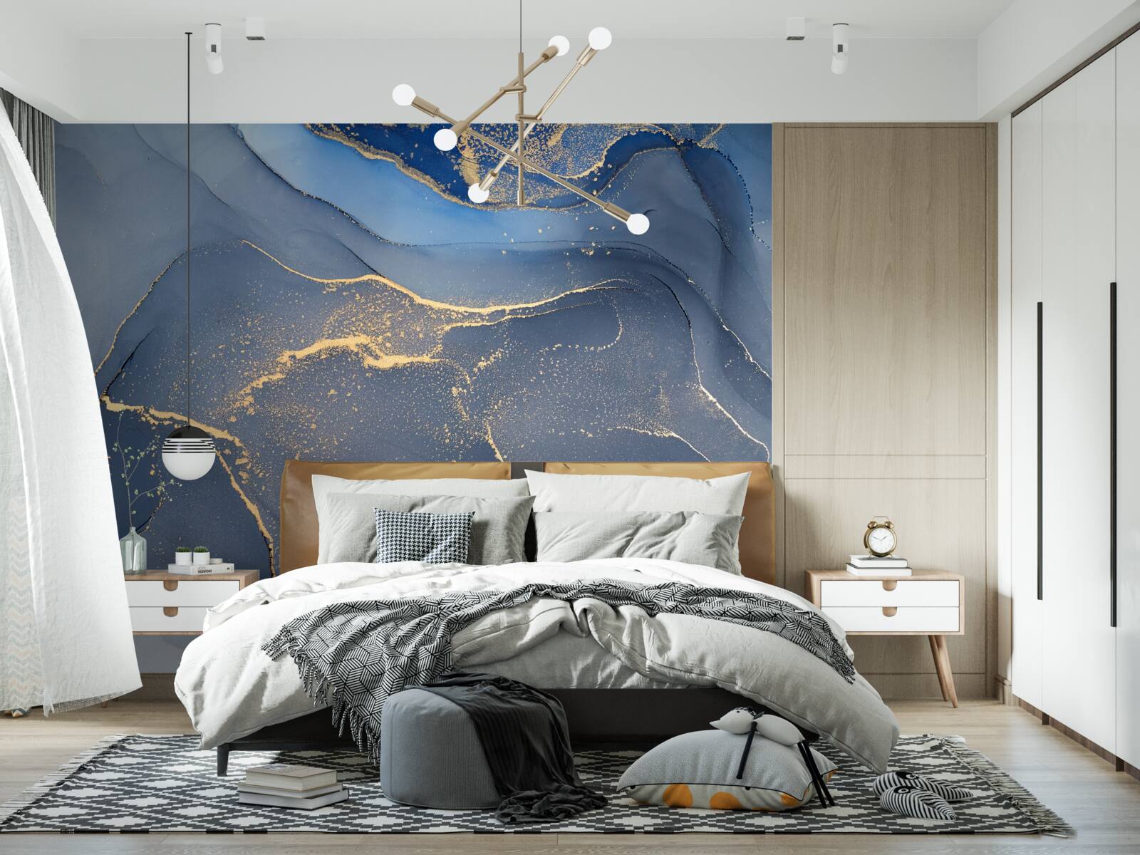 Fototapet gri-albastru mare de piatră