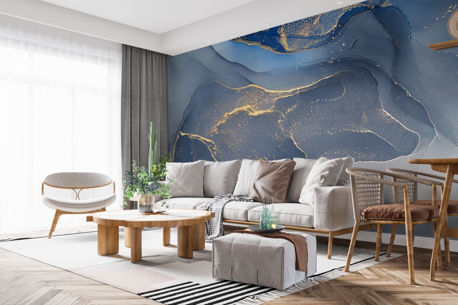 Fototapet gri-albastru mare de piatră