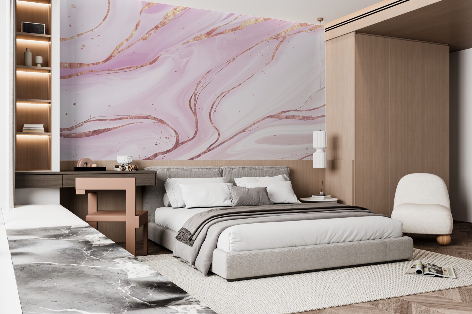 Fototapet marmură într-o nuanță roz prăfuit