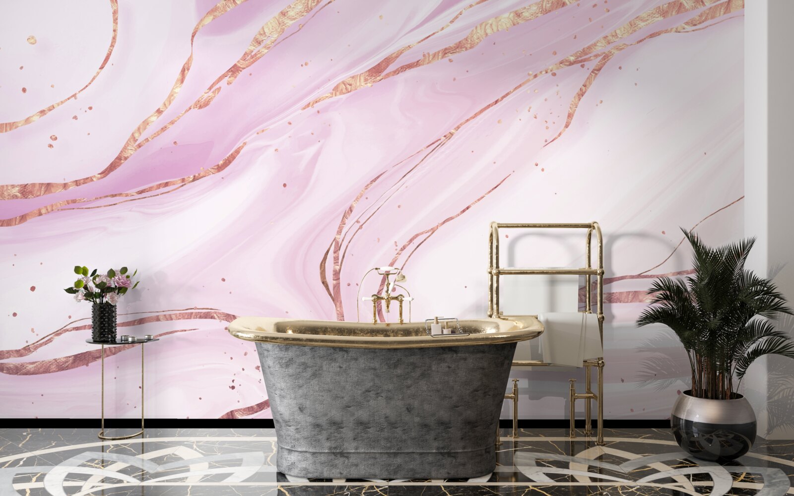 Fototapet marmură într-o nuanță roz prăfuit