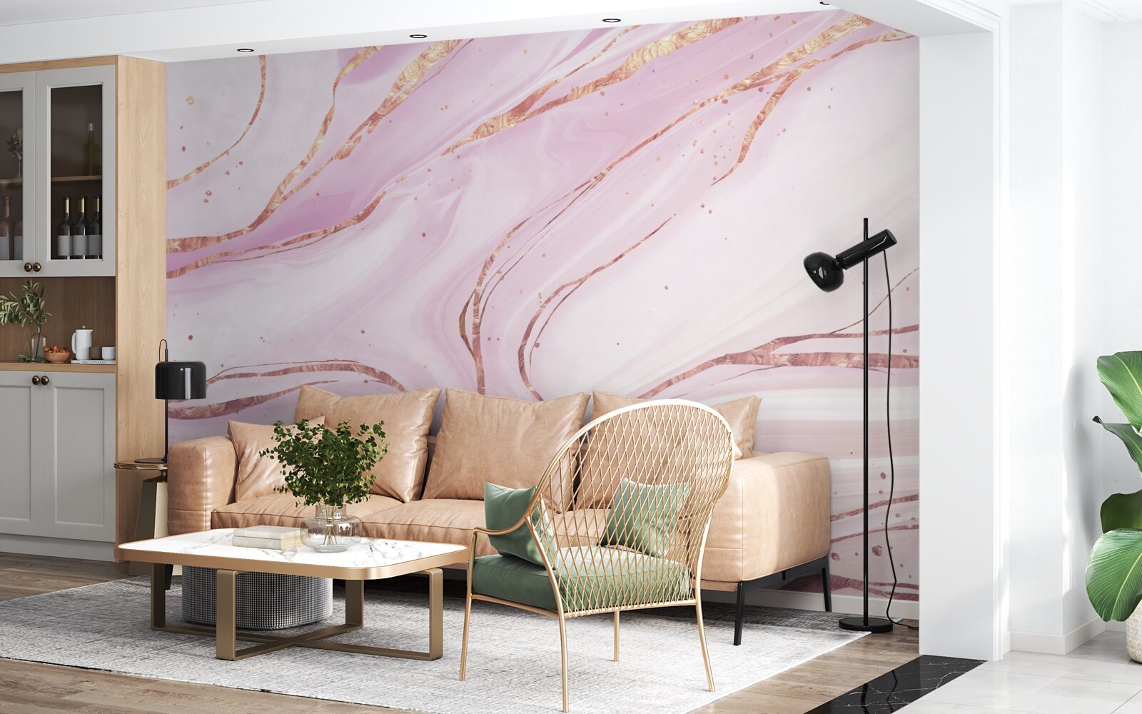 Fototapet marmură într-o nuanță roz prăfuit