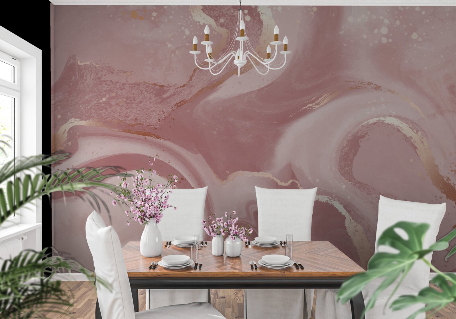 Fototapet nuanță ambiguă, roz prăfuit