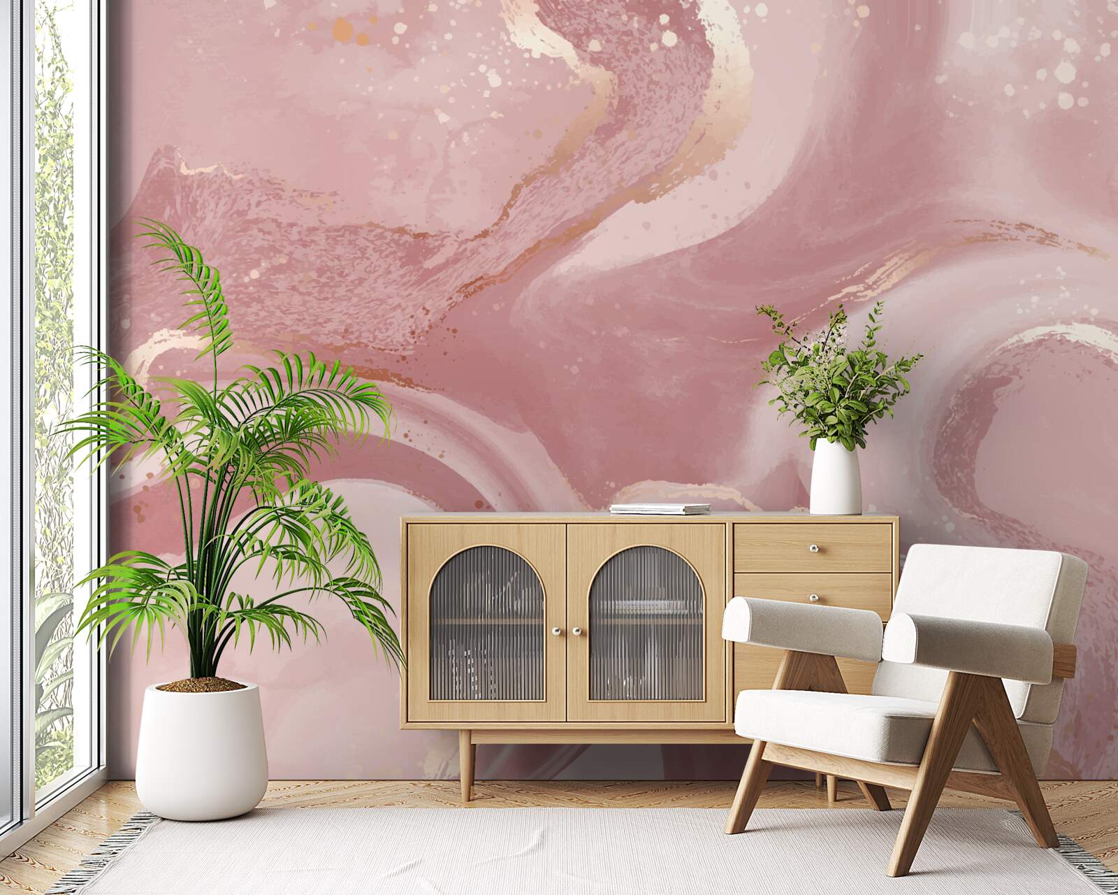 Fototapet nuanță ambiguă, roz prăfuit