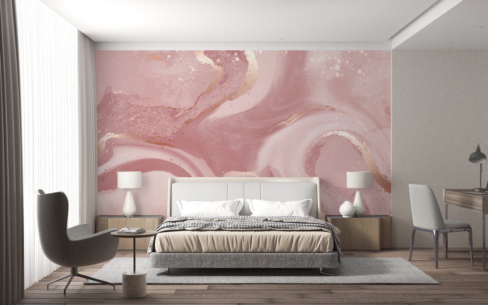 Fototapet nuanță ambiguă, roz prăfuit