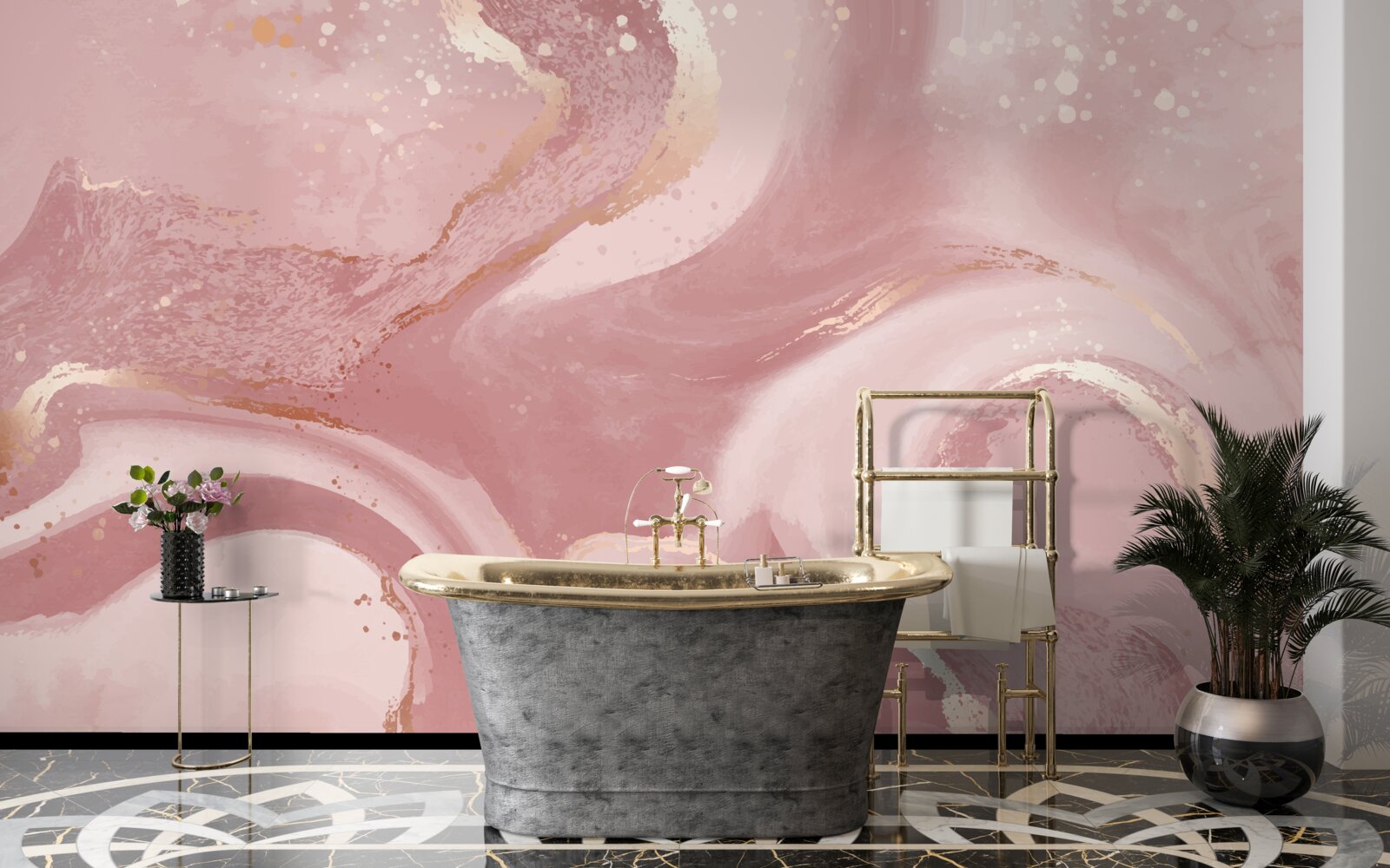 Fototapet nuanță ambiguă, roz prăfuit