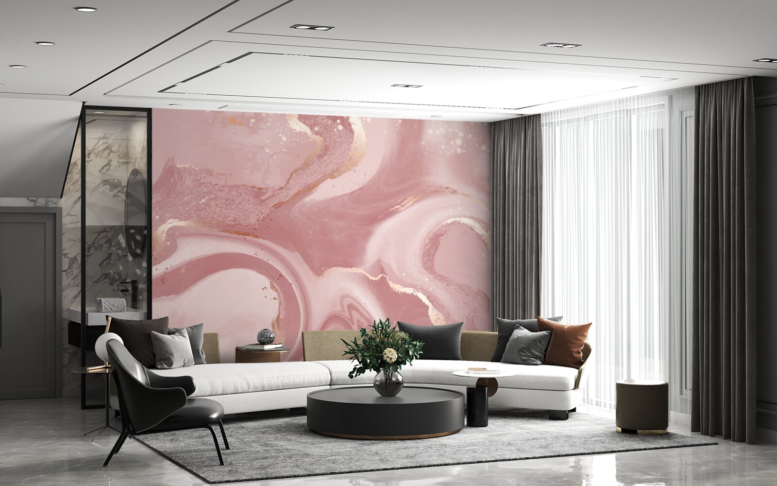 Fototapet nuanță ambiguă, roz prăfuit