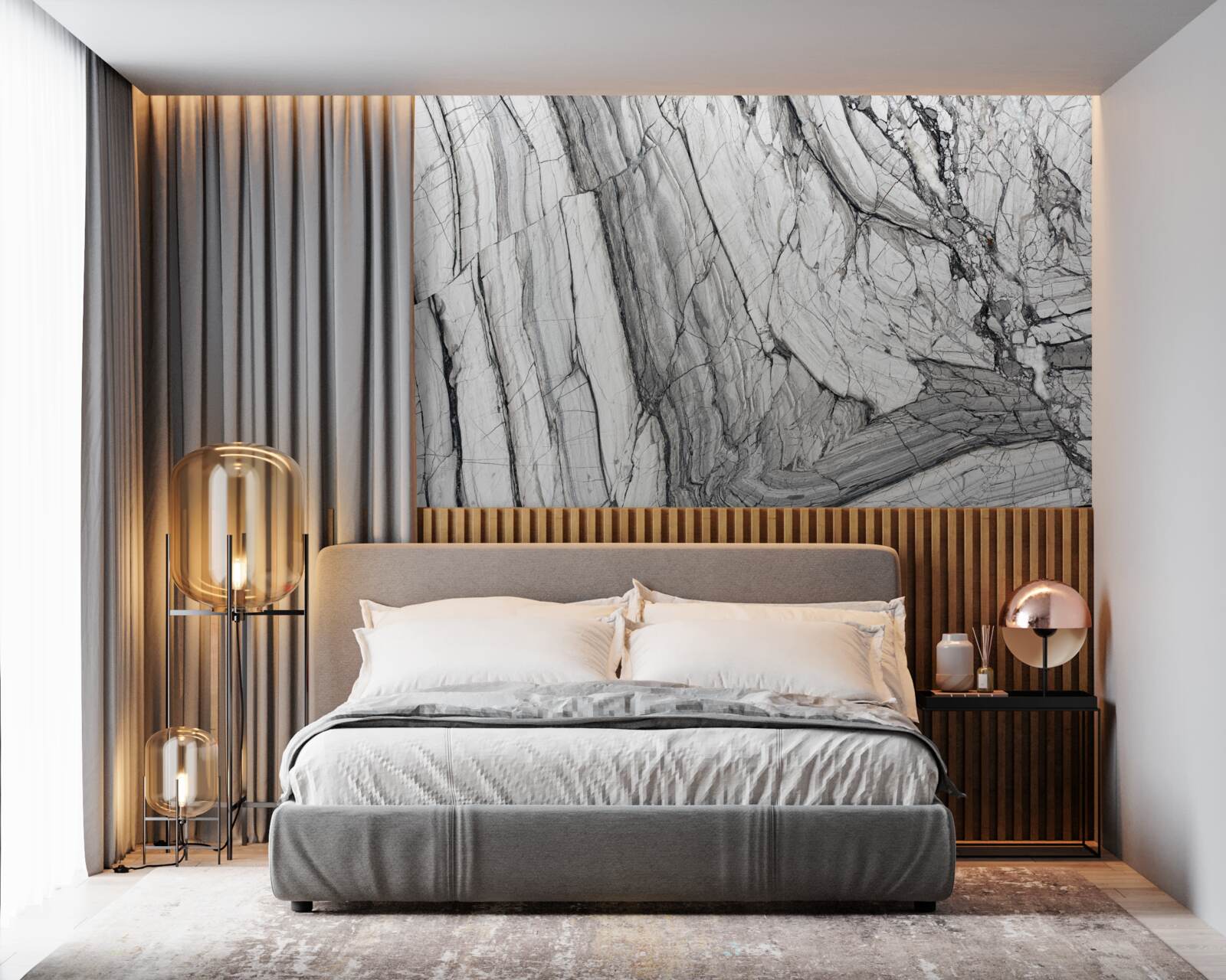 Fototapet furnir din marmură compozită