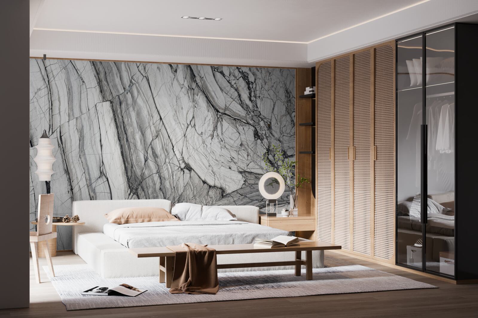 Fototapet furnir din marmură compozită