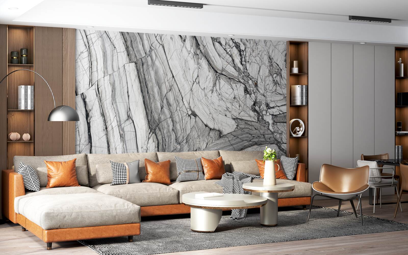 Fototapet furnir din marmură compozită