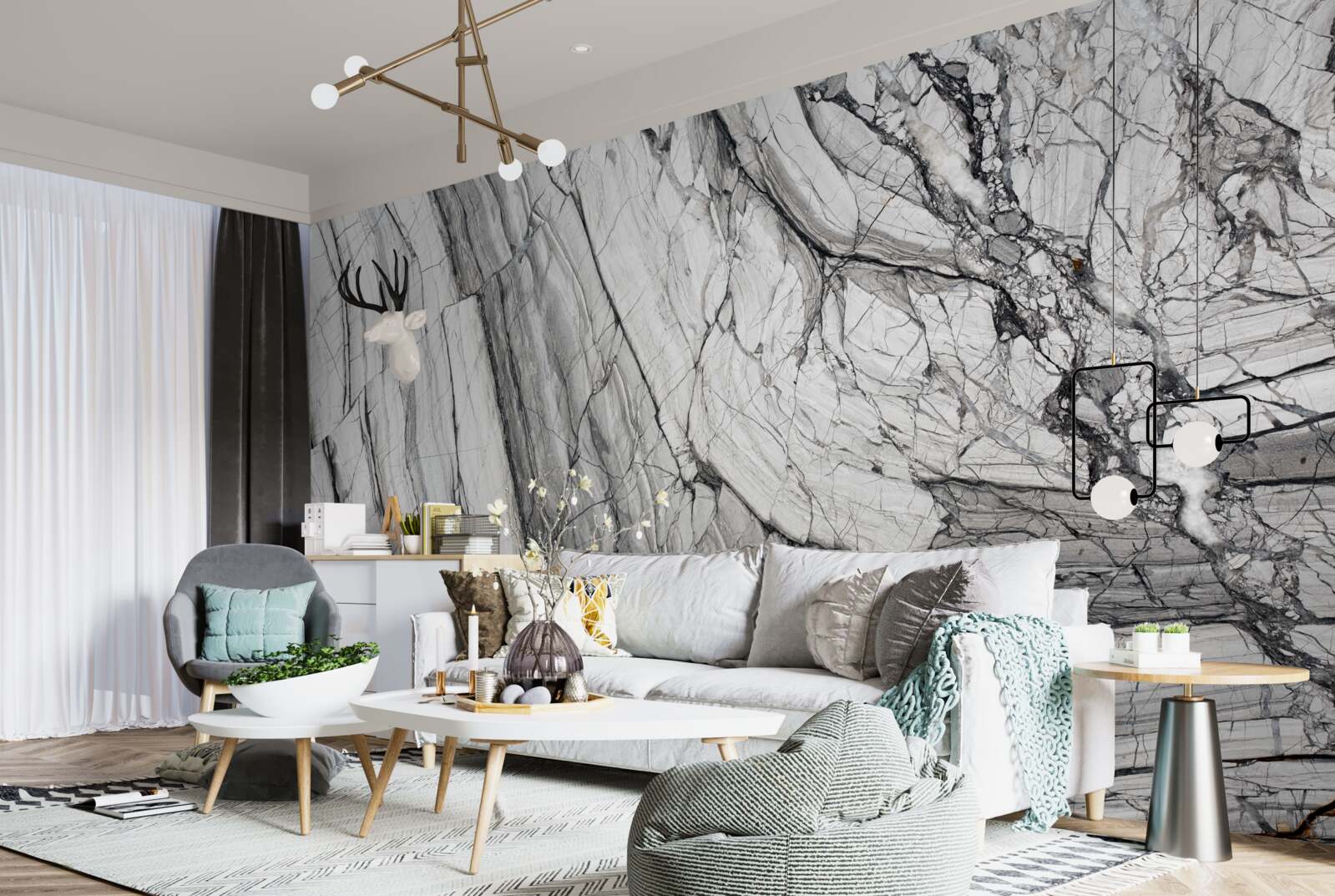 Fototapet furnir din marmură compozită