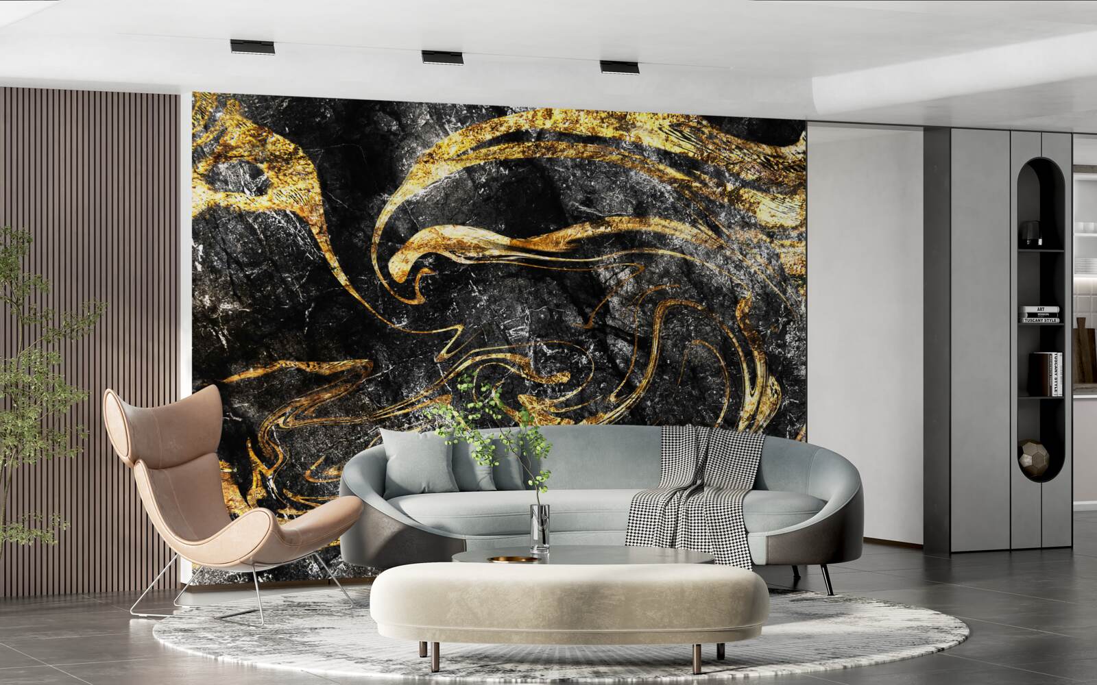 Fototapet textură de marmură aurie neagră de calitate excelentă