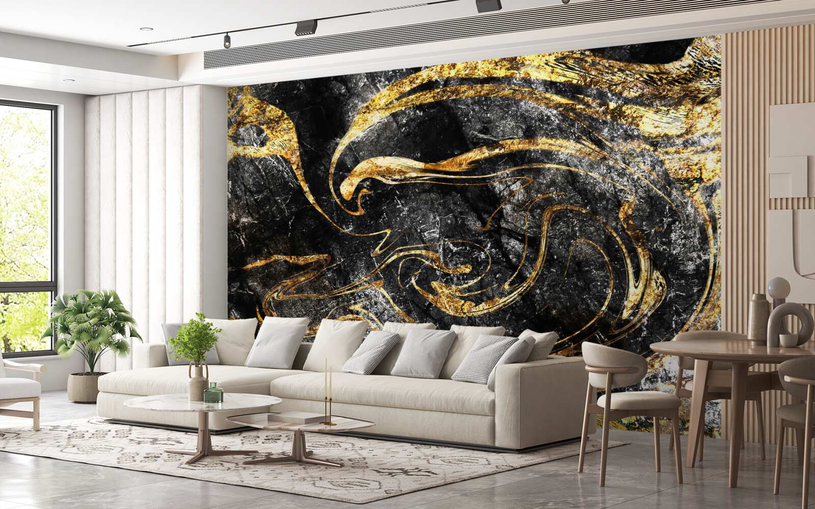 Fototapet textură de marmură aurie neagră de calitate excelentă