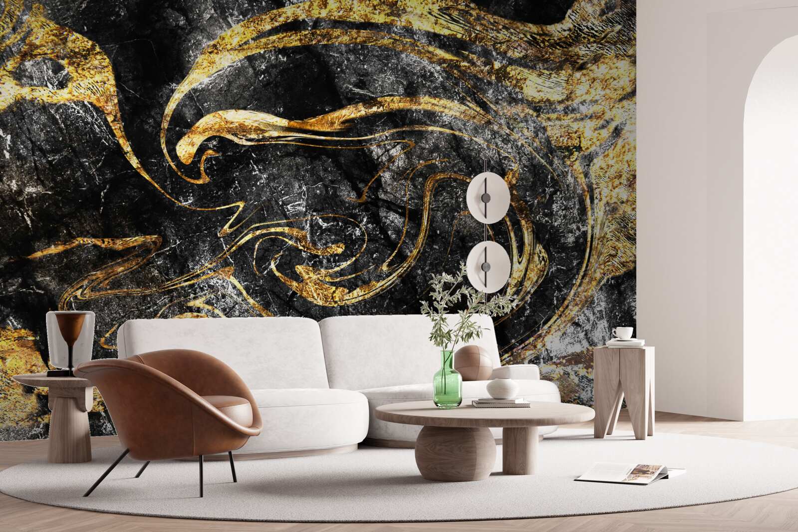 Fototapet textură de marmură aurie neagră de calitate excelentă