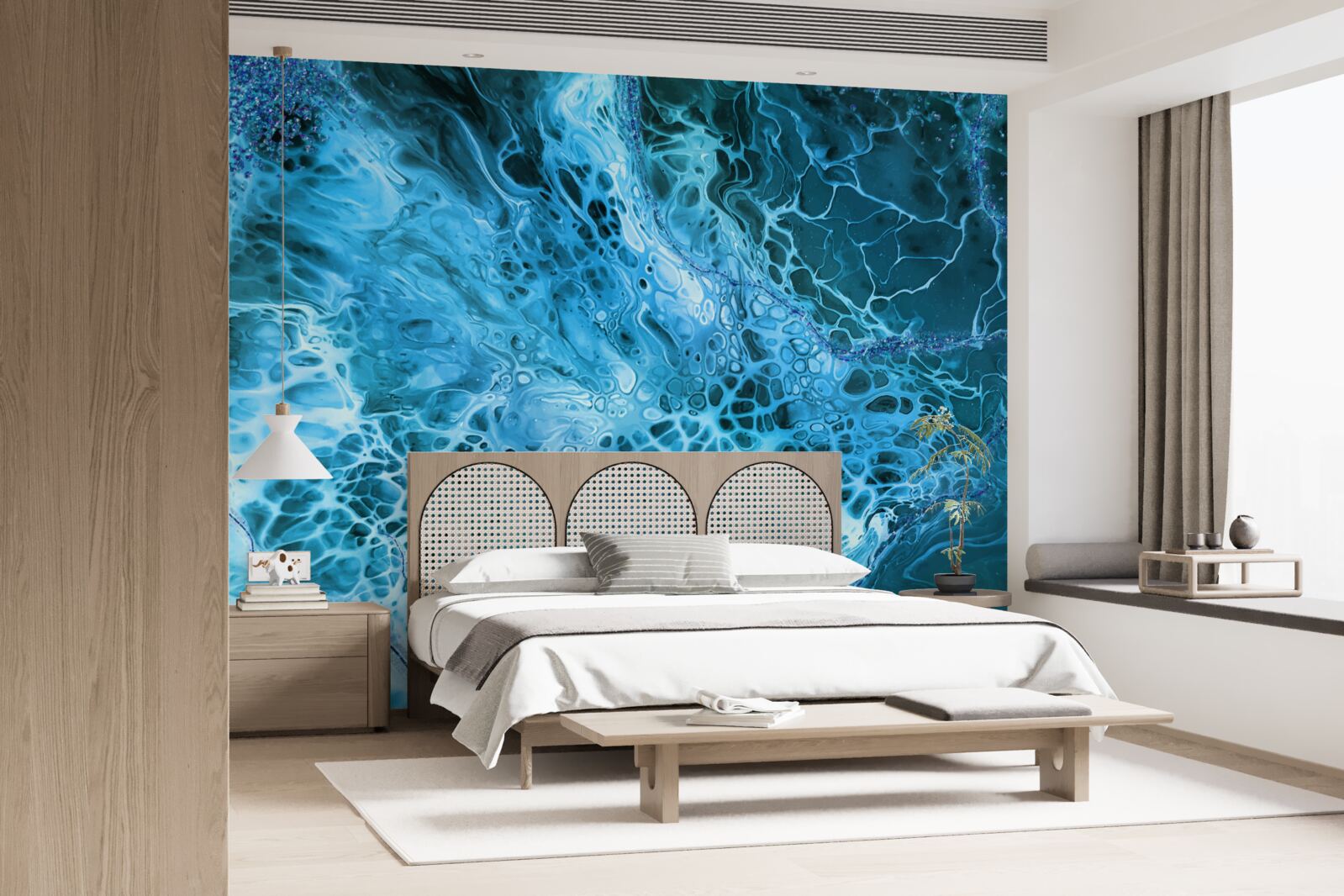 Fototapet tuberculi acrilici în albastru