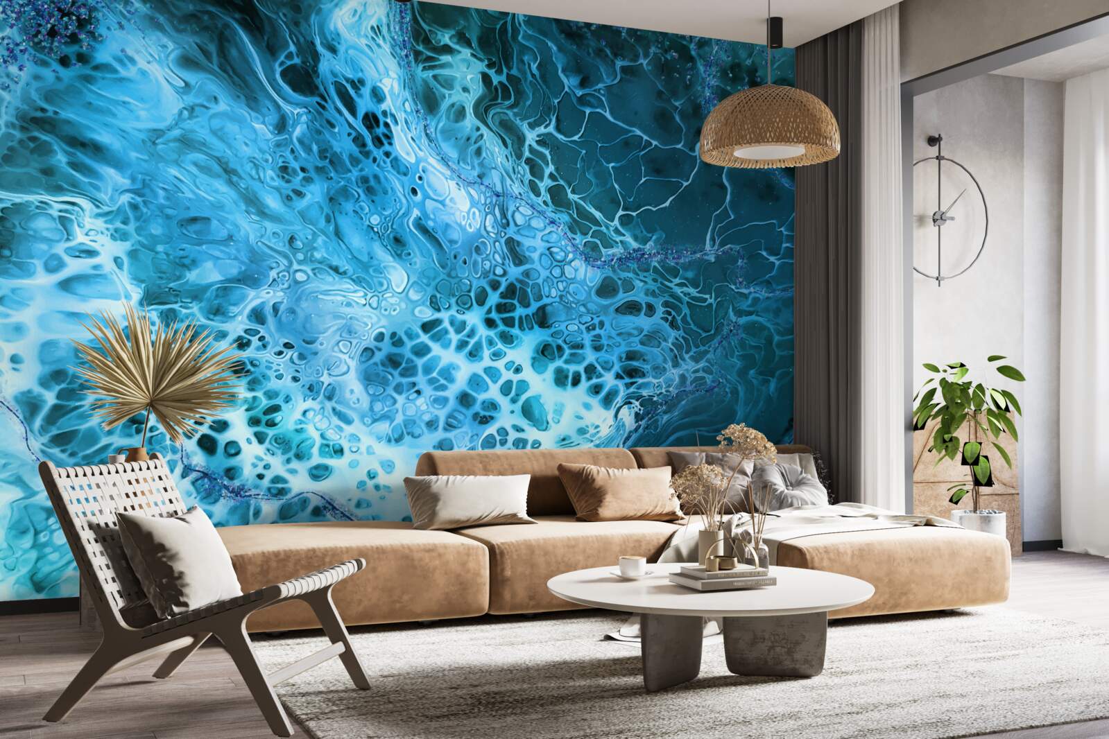 Fototapet tuberculi acrilici în albastru