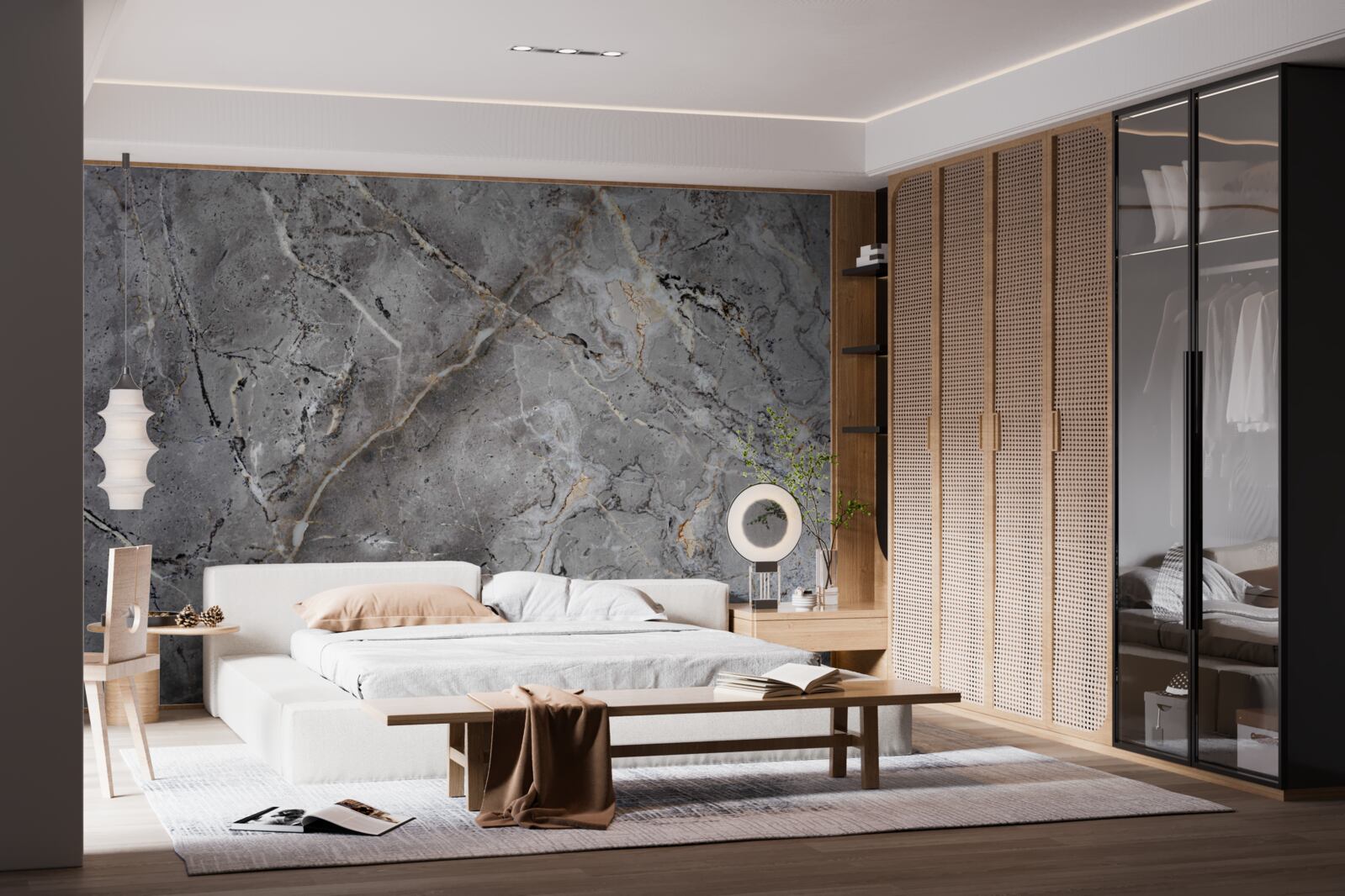 Fototapet marmură gri textură brută