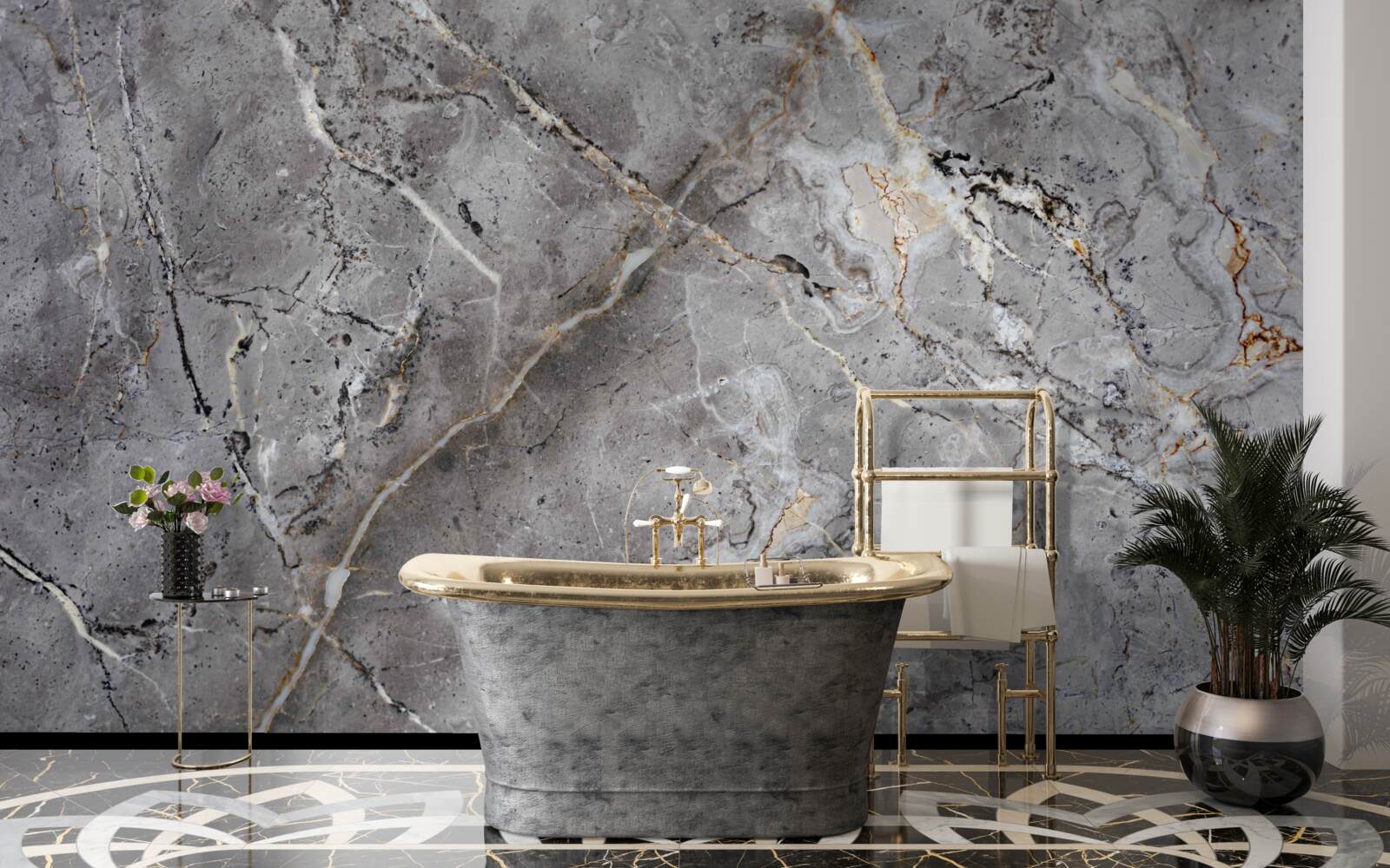 Fototapet marmură gri textură brută