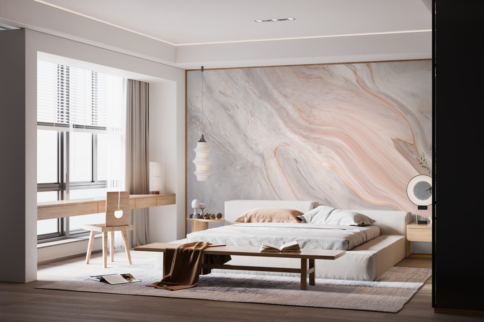 Fototapet marmură moale în nuanțe de pudră