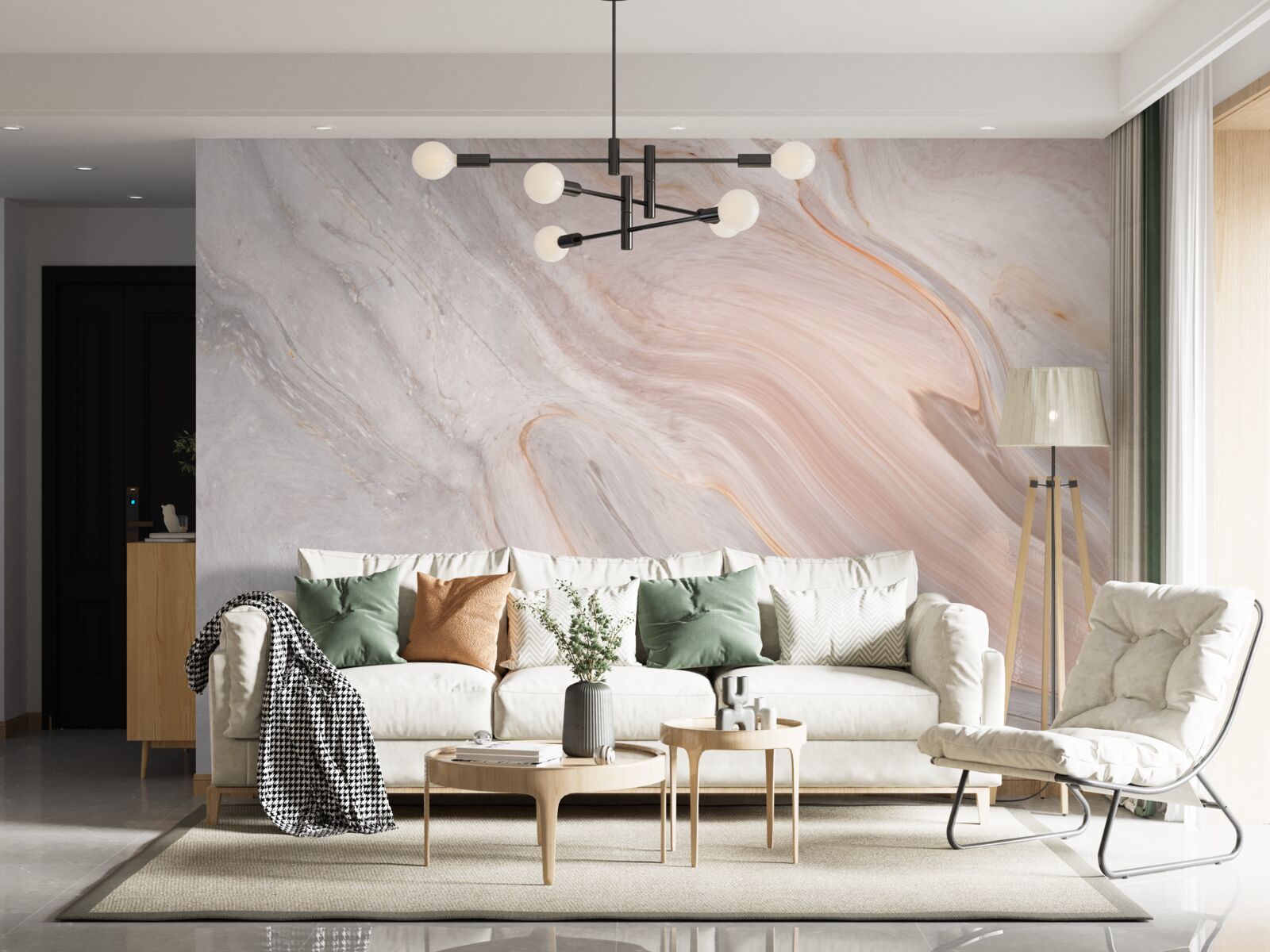 Fototapet marmură moale în nuanțe de pudră