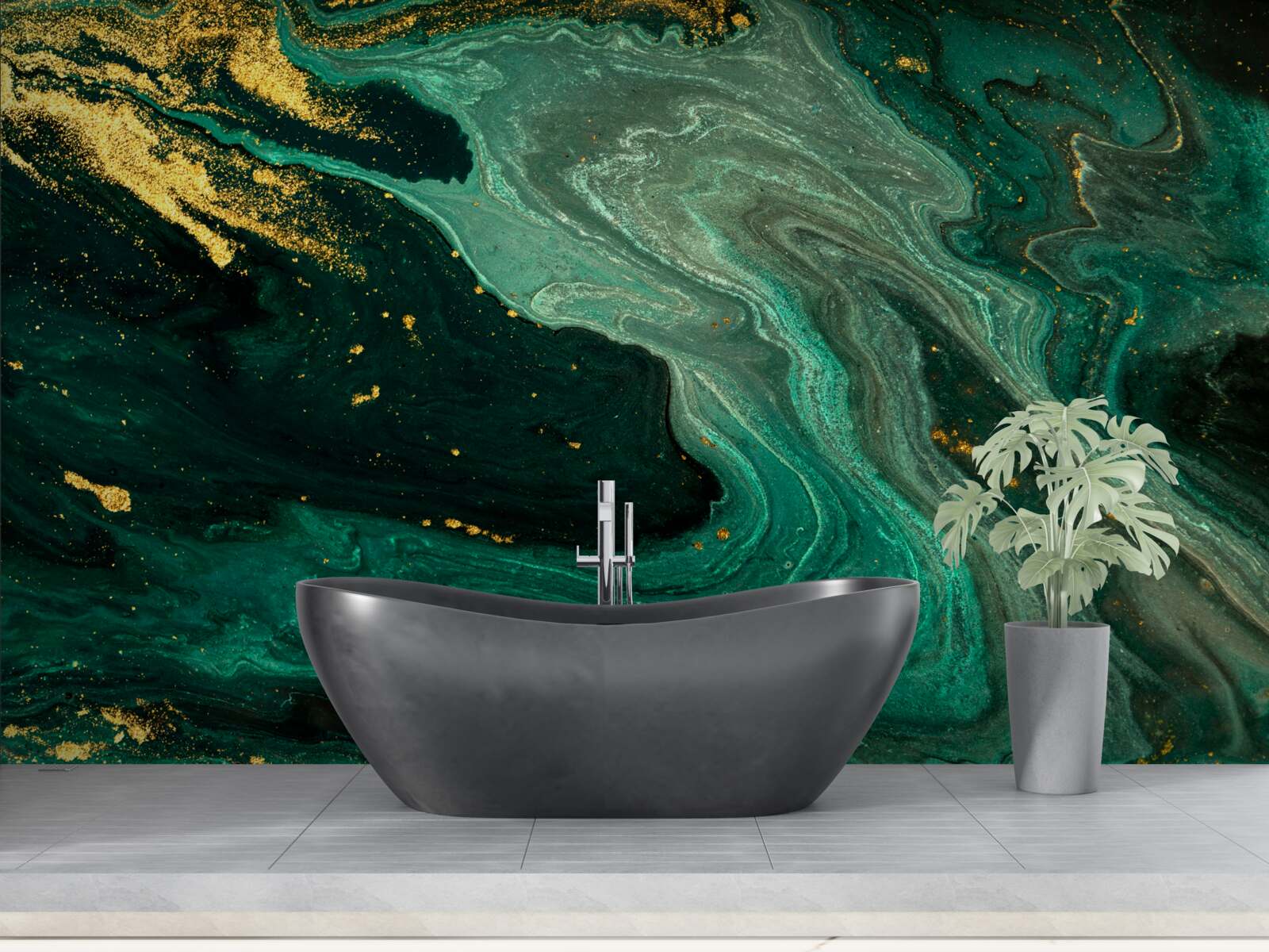 Fototapet modele aurii pe un fundal de smarald