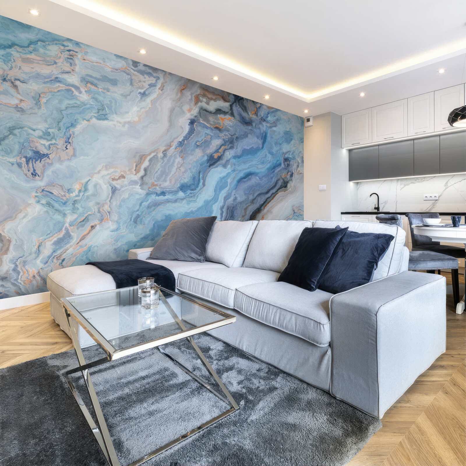 Fototapet fundal de marmură cu nuanță albăstruie