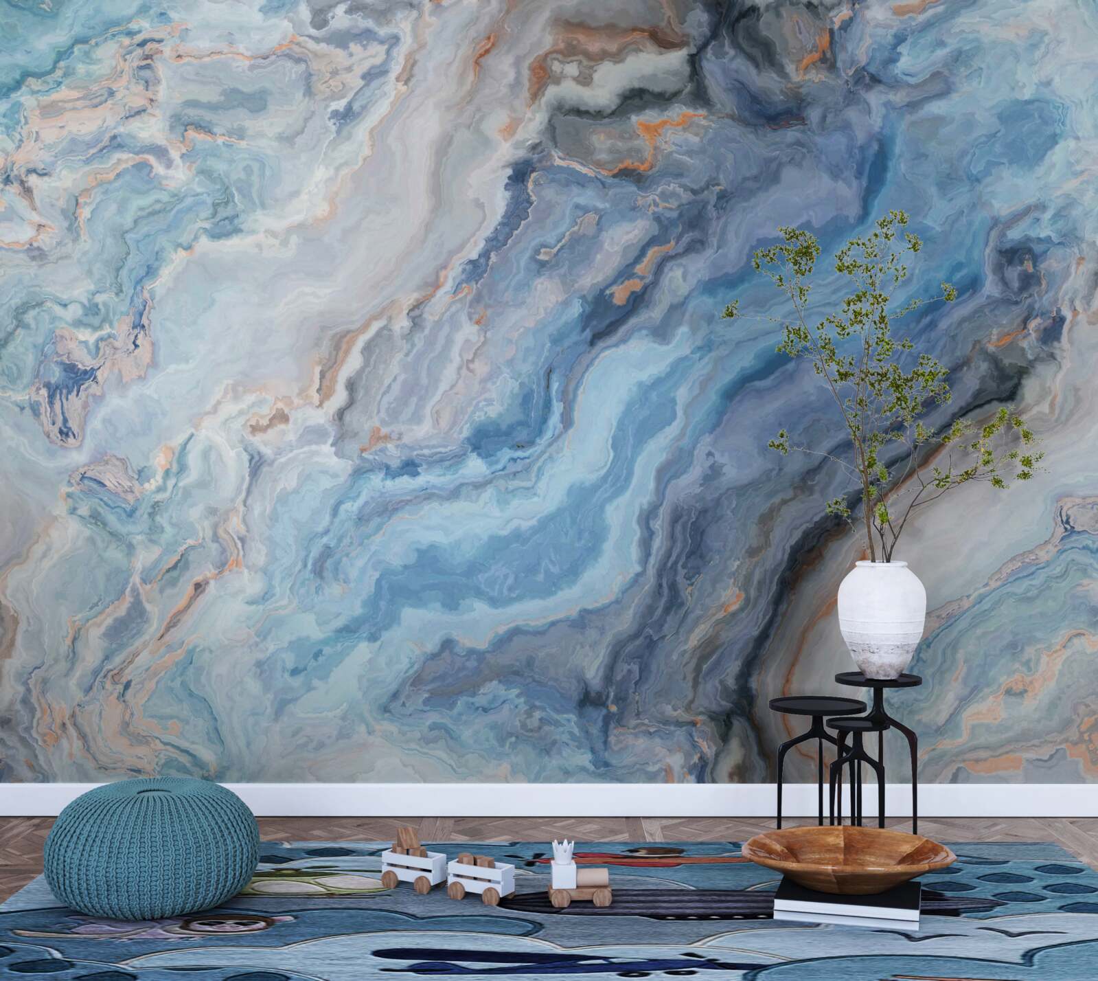 Fototapet fundal de marmură cu nuanță albăstruie