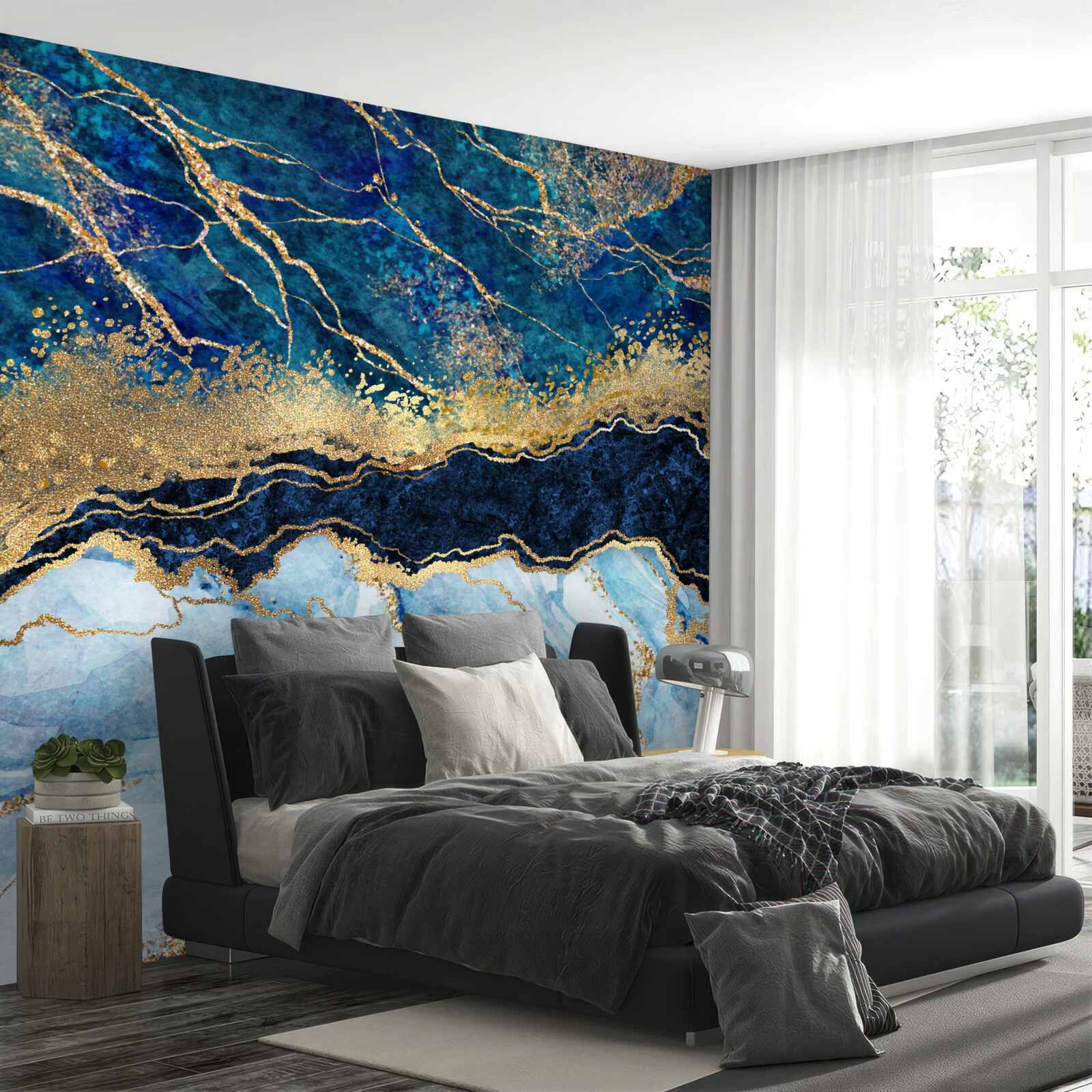 Fototapet fundal albastru marmură