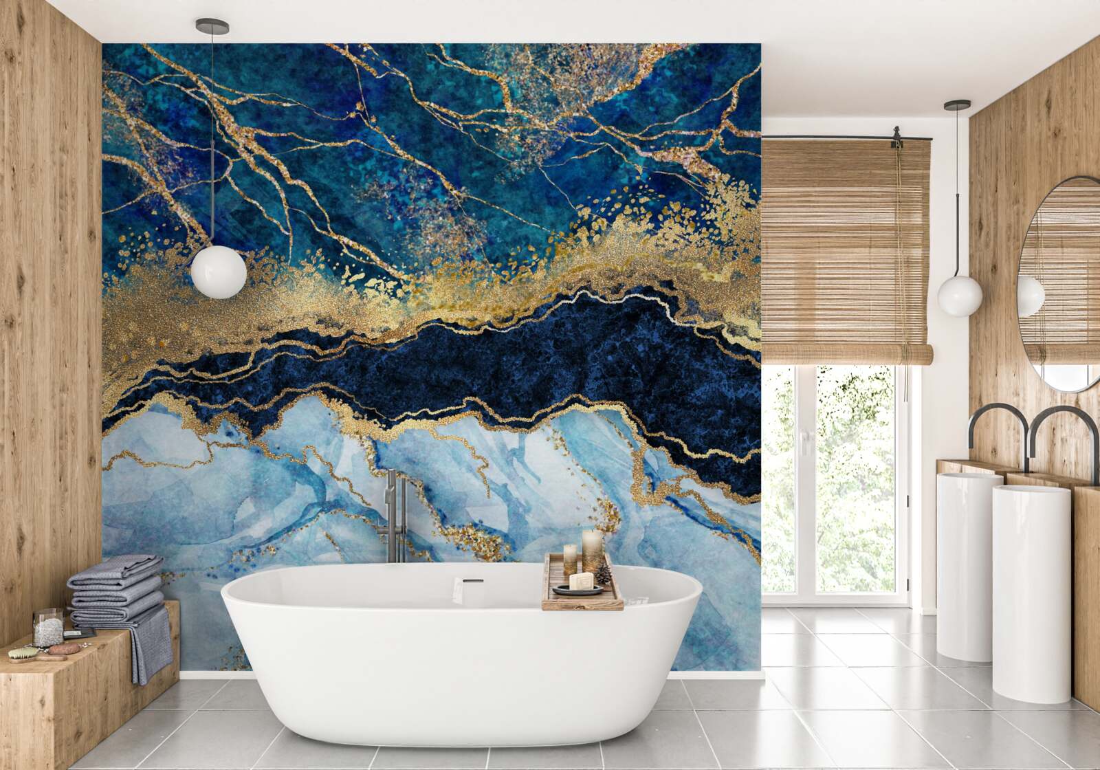 Fototapet fundal albastru marmură