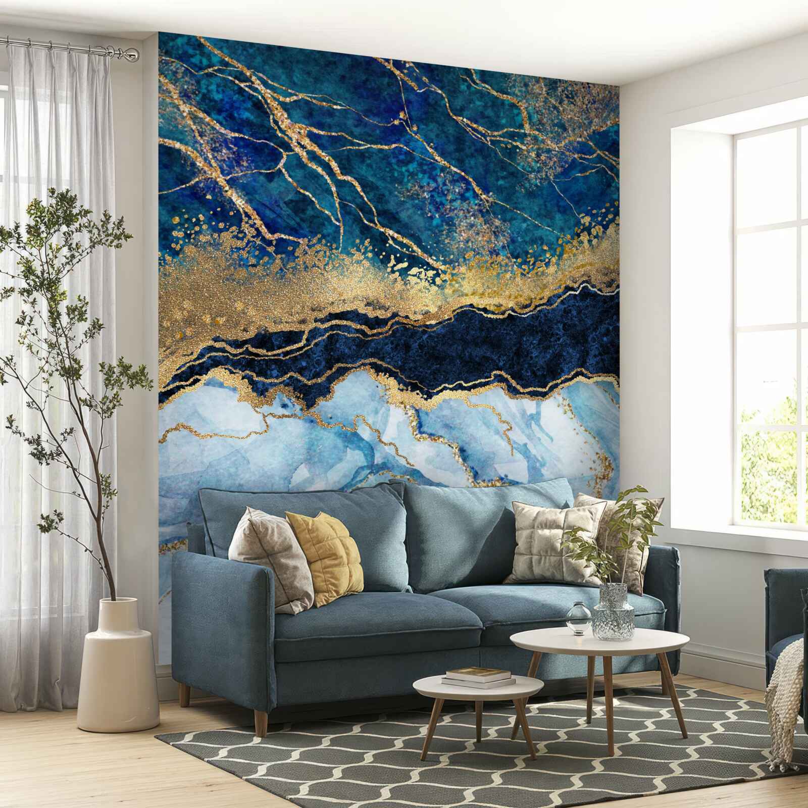 Fototapet fundal albastru marmură