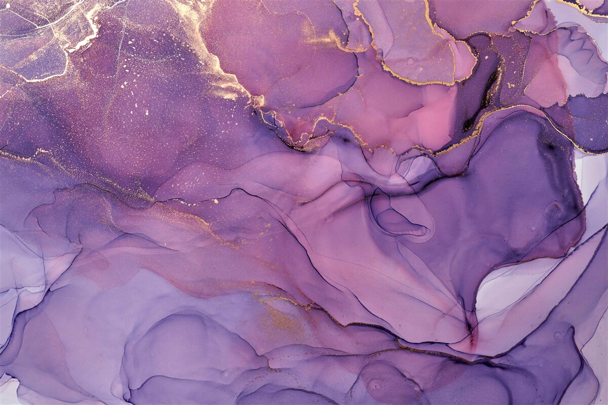 Fototapet fundal de marmură lila cu elemente aurii