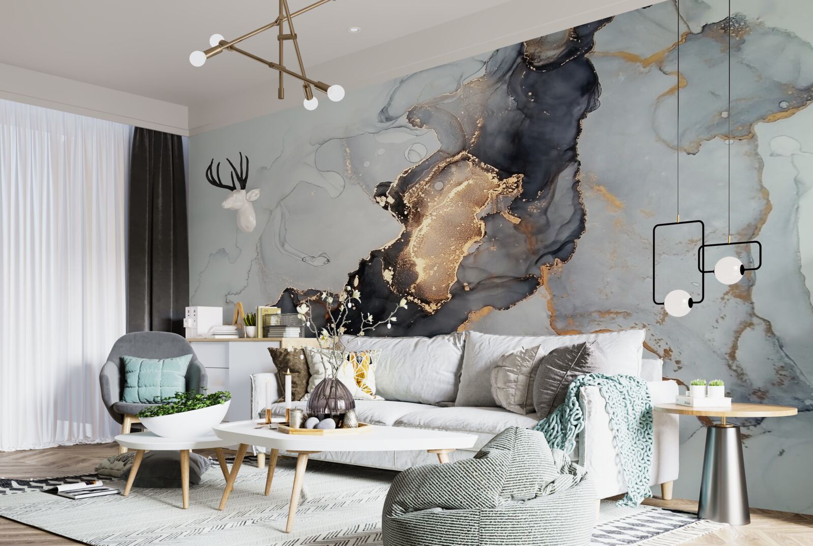 Fototapet fundal elegant gri și negru cu un aspect luxos