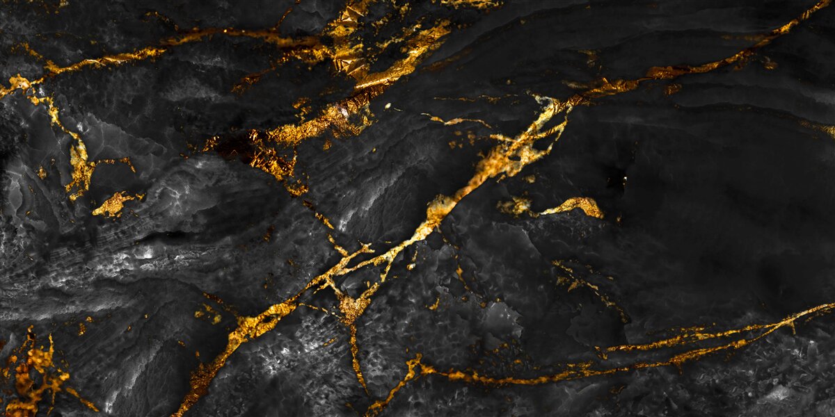 Fototapet marmură neagră cu nervuri aurii