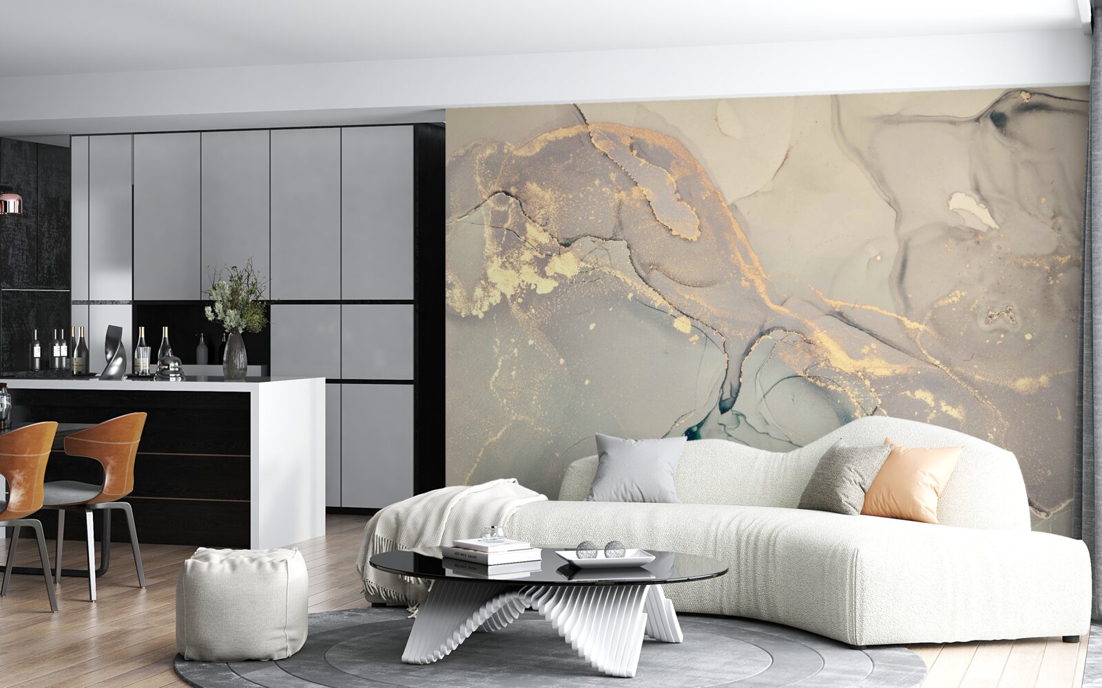 Fototapet fluid artistic pe bază de cerneală