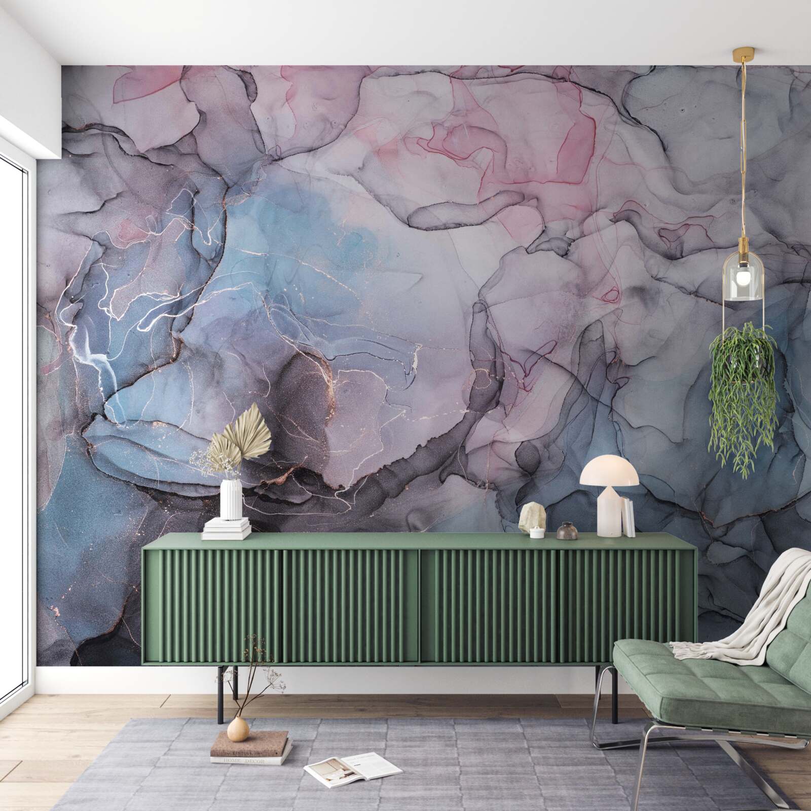 Fototapet marmură abstractă în nuanțe de roz și albastru