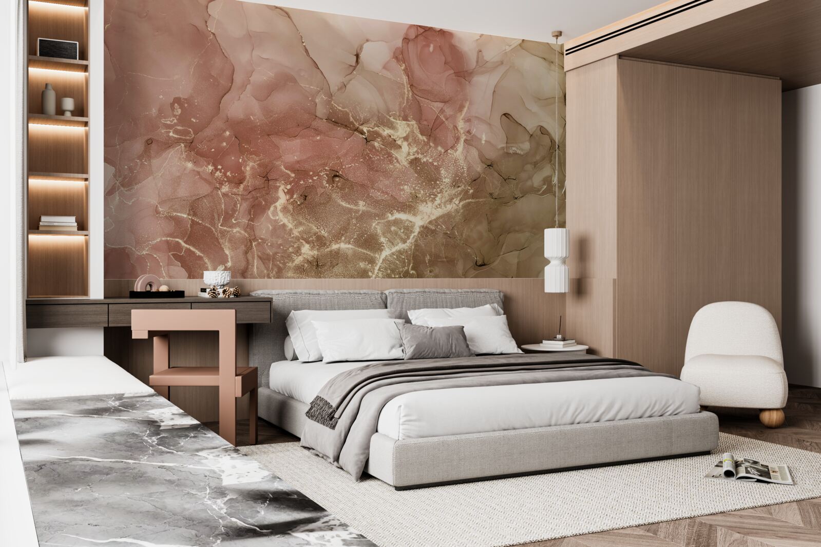 Fototapet lichid roz piersică