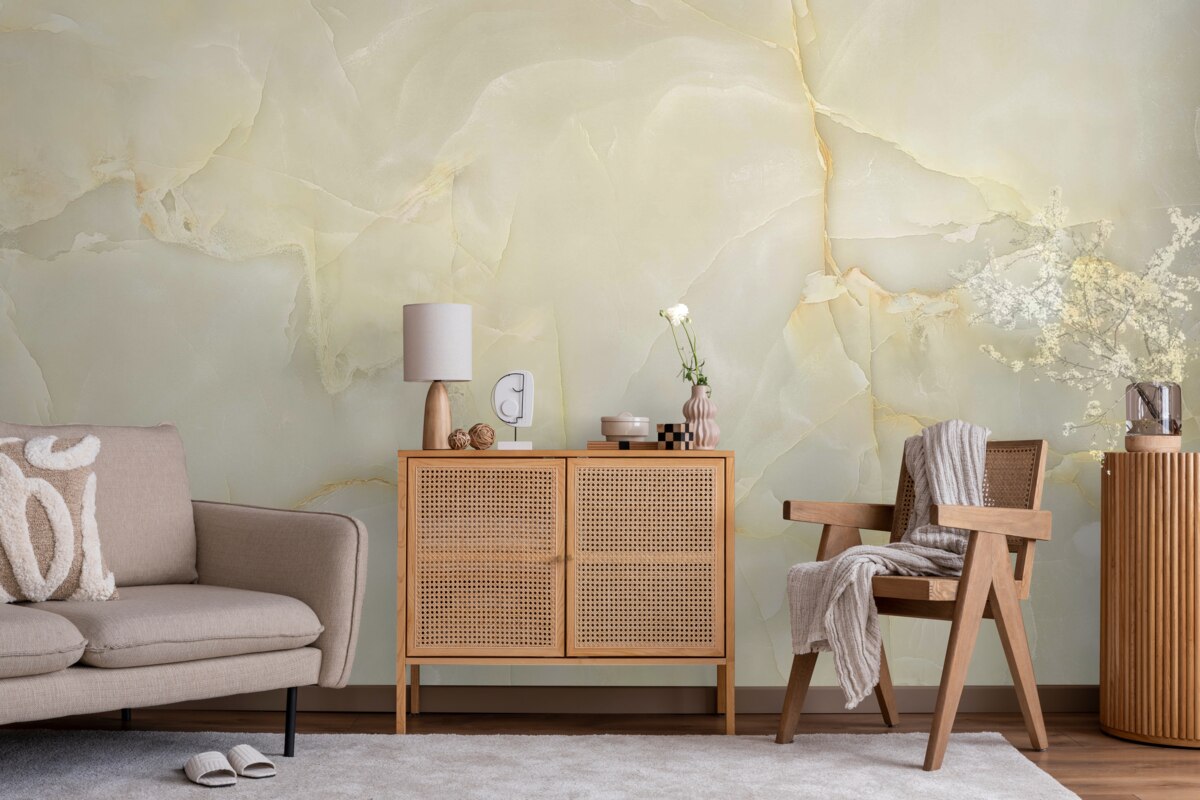 Fototapet plăci de porțelan onix bej