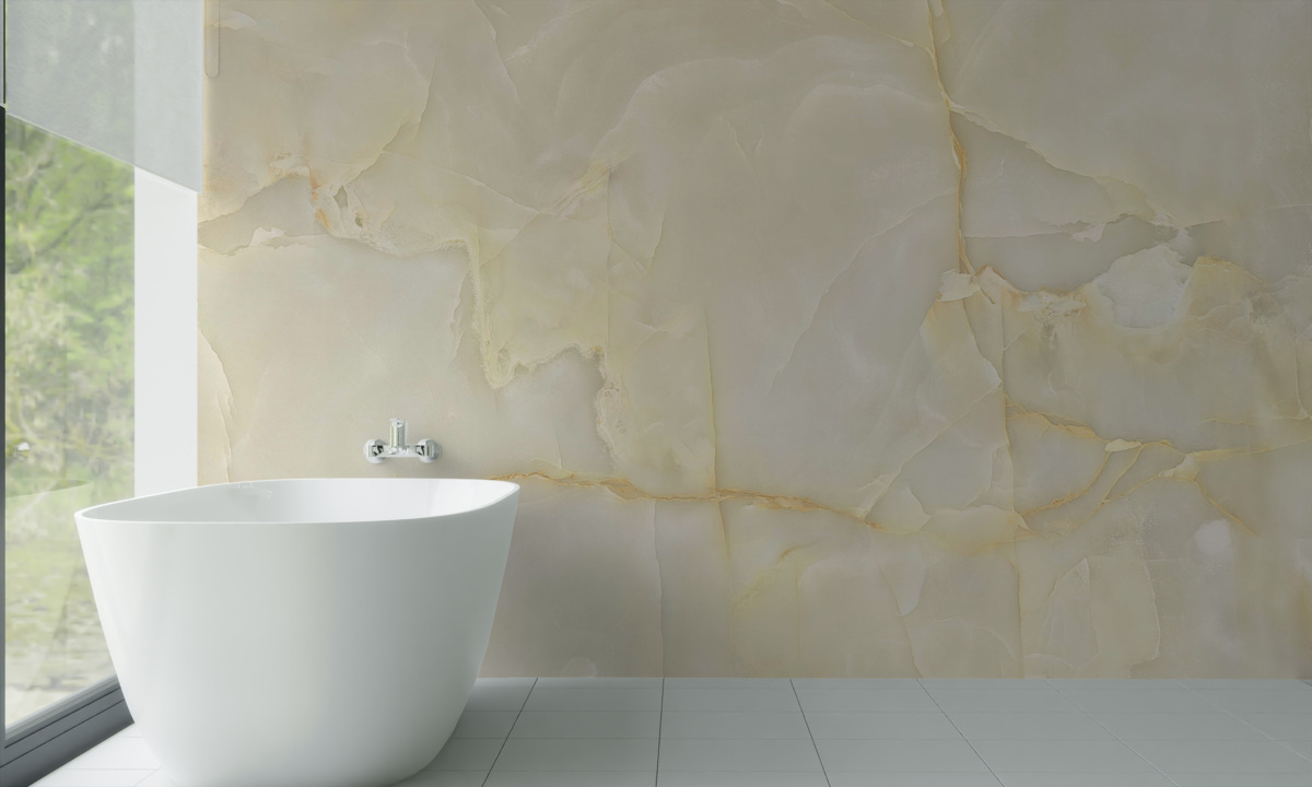 Fototapet plăci de porțelan onix bej