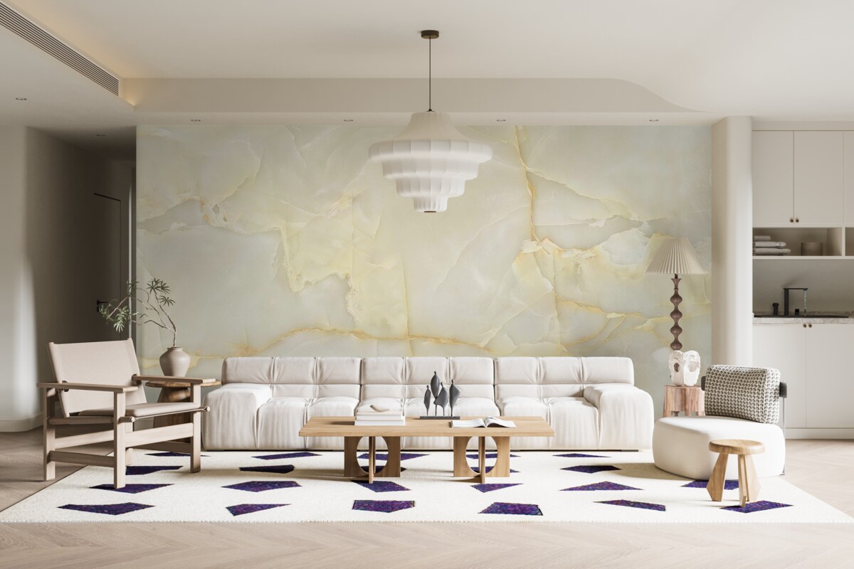 Fototapet plăci de porțelan onix bej