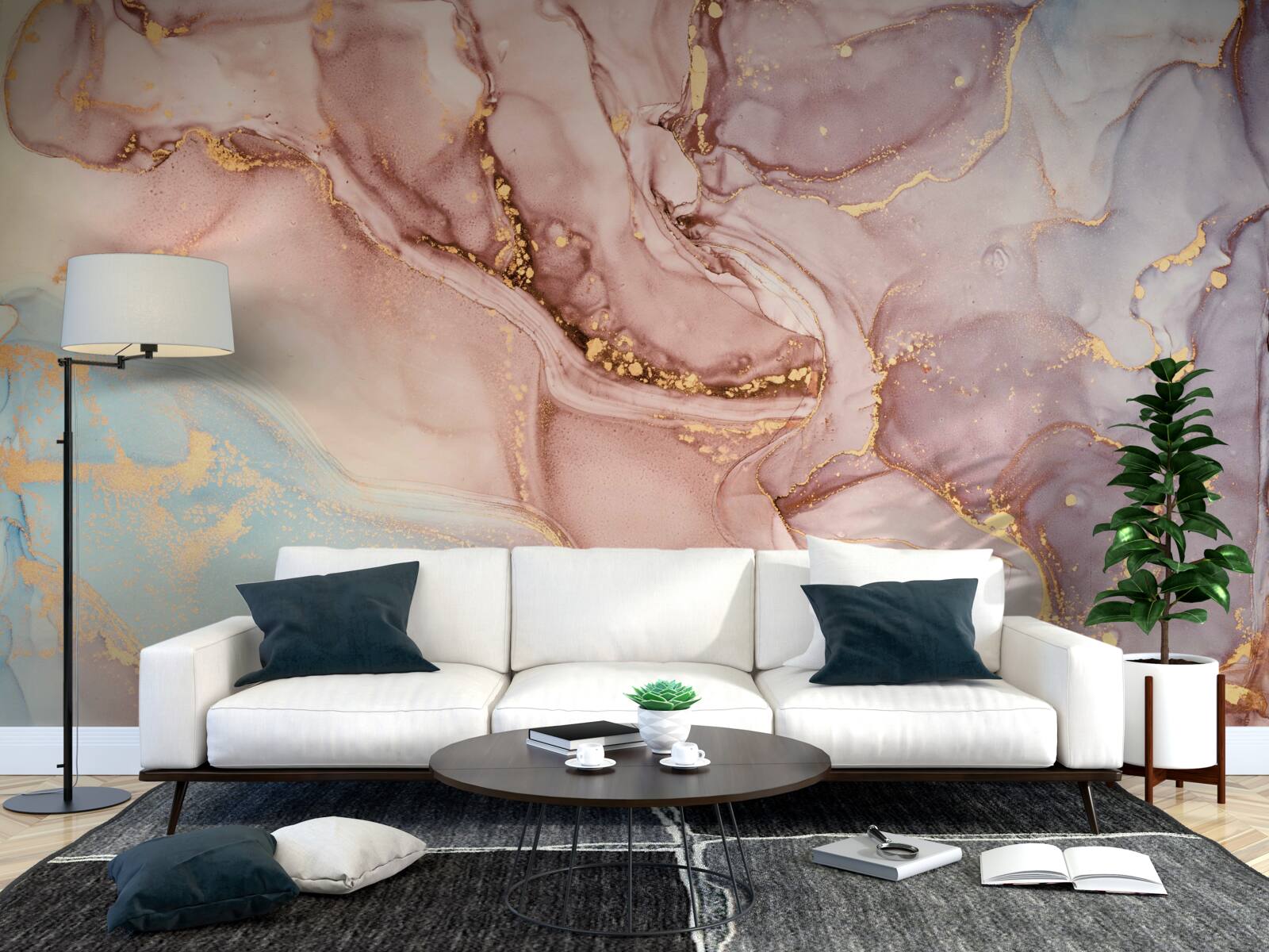 Fototapet lichid roz pudrat