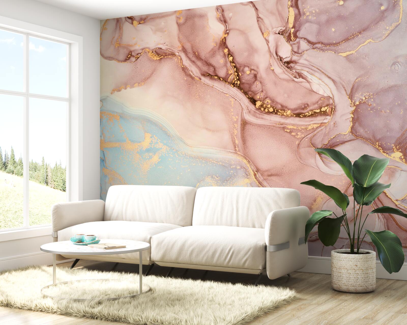 Fototapet lichid roz pudrat