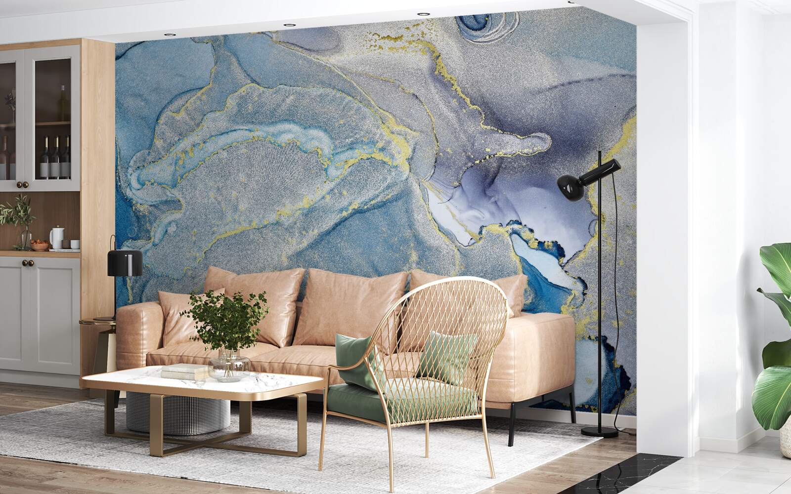 Fototapet ocean albastru în abstracție