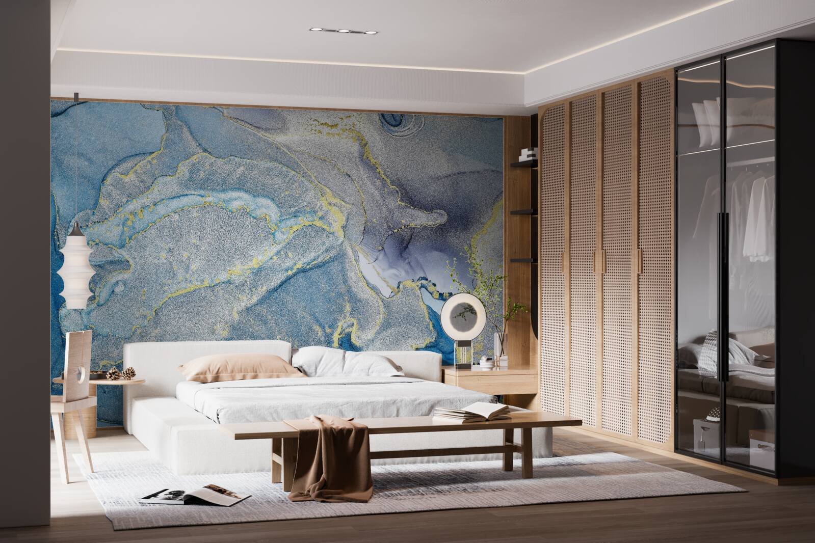 Fototapet ocean albastru în abstracție