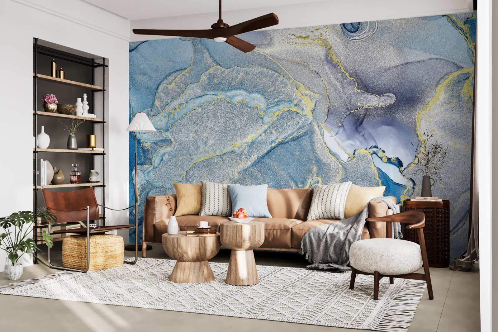 Fototapet ocean albastru în abstracție