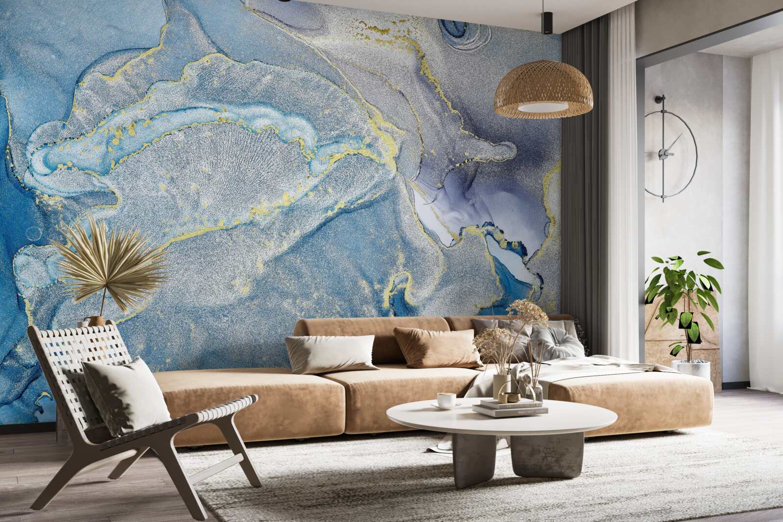 Fototapet ocean albastru în abstracție