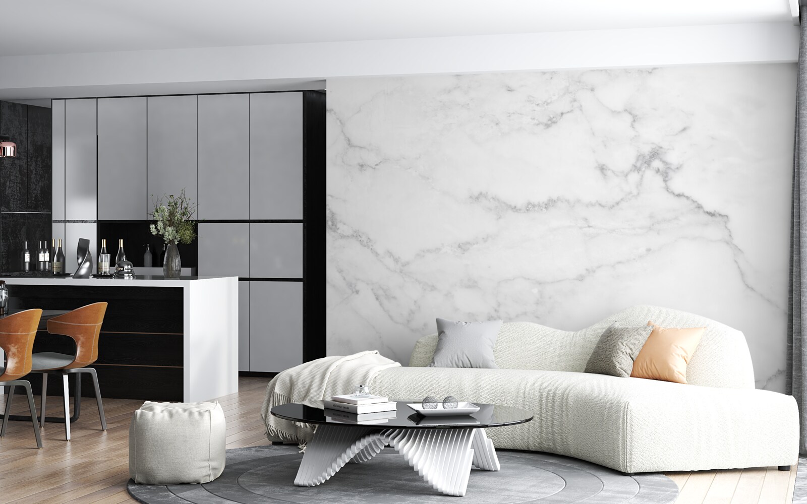 Fototapet marmură alb-gri