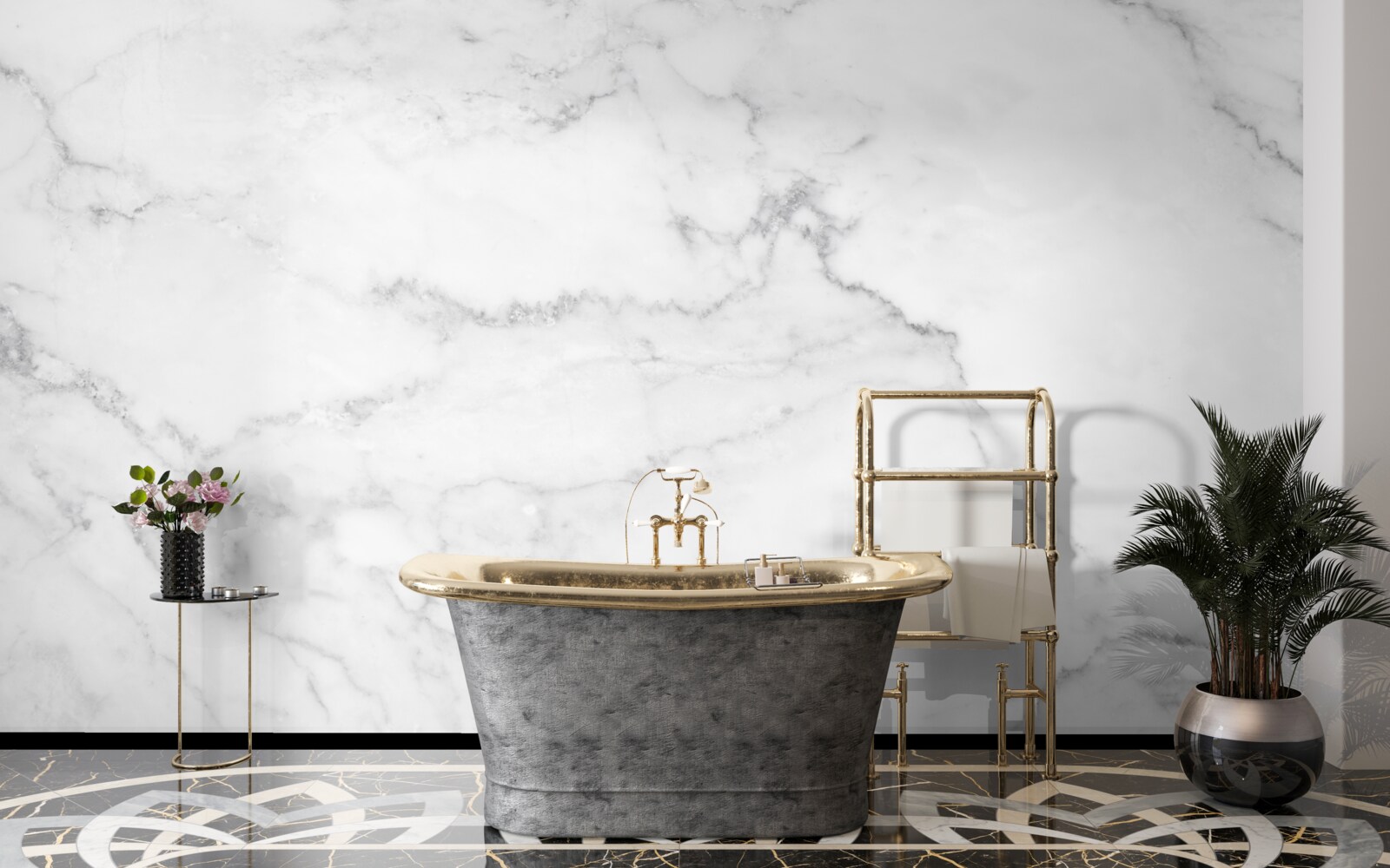 Fototapet marmură alb-gri