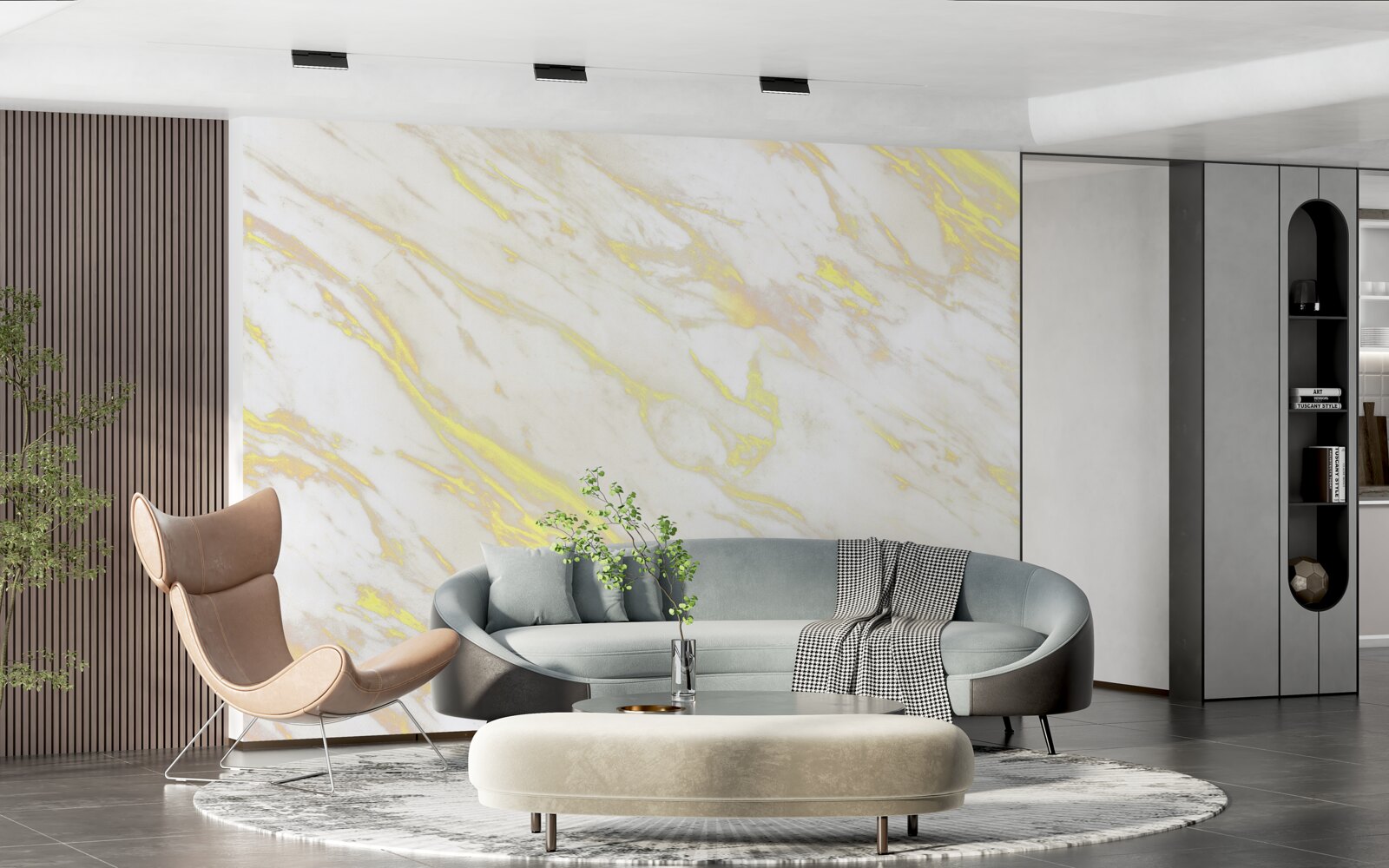 Fototapet marmură albă cu nuanță aurie