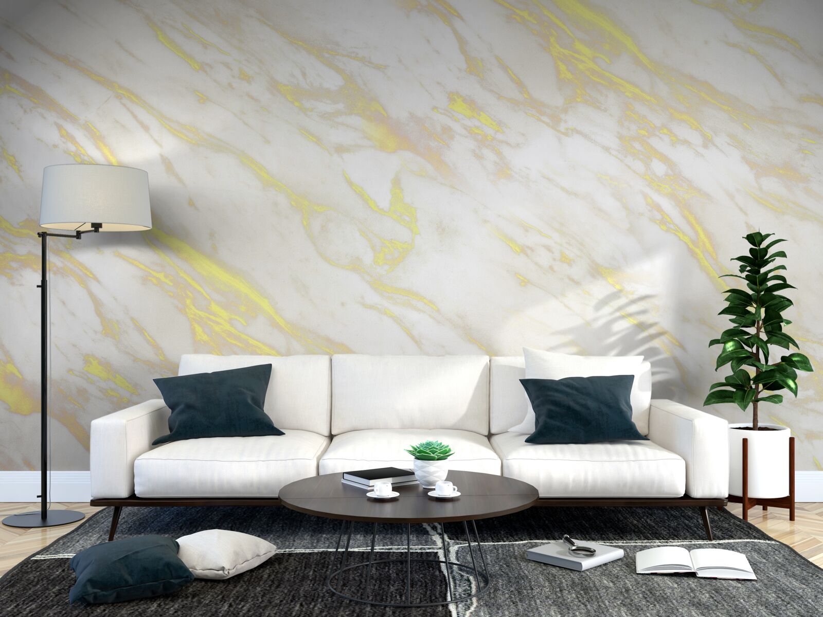 Fototapet marmură albă cu nuanță aurie