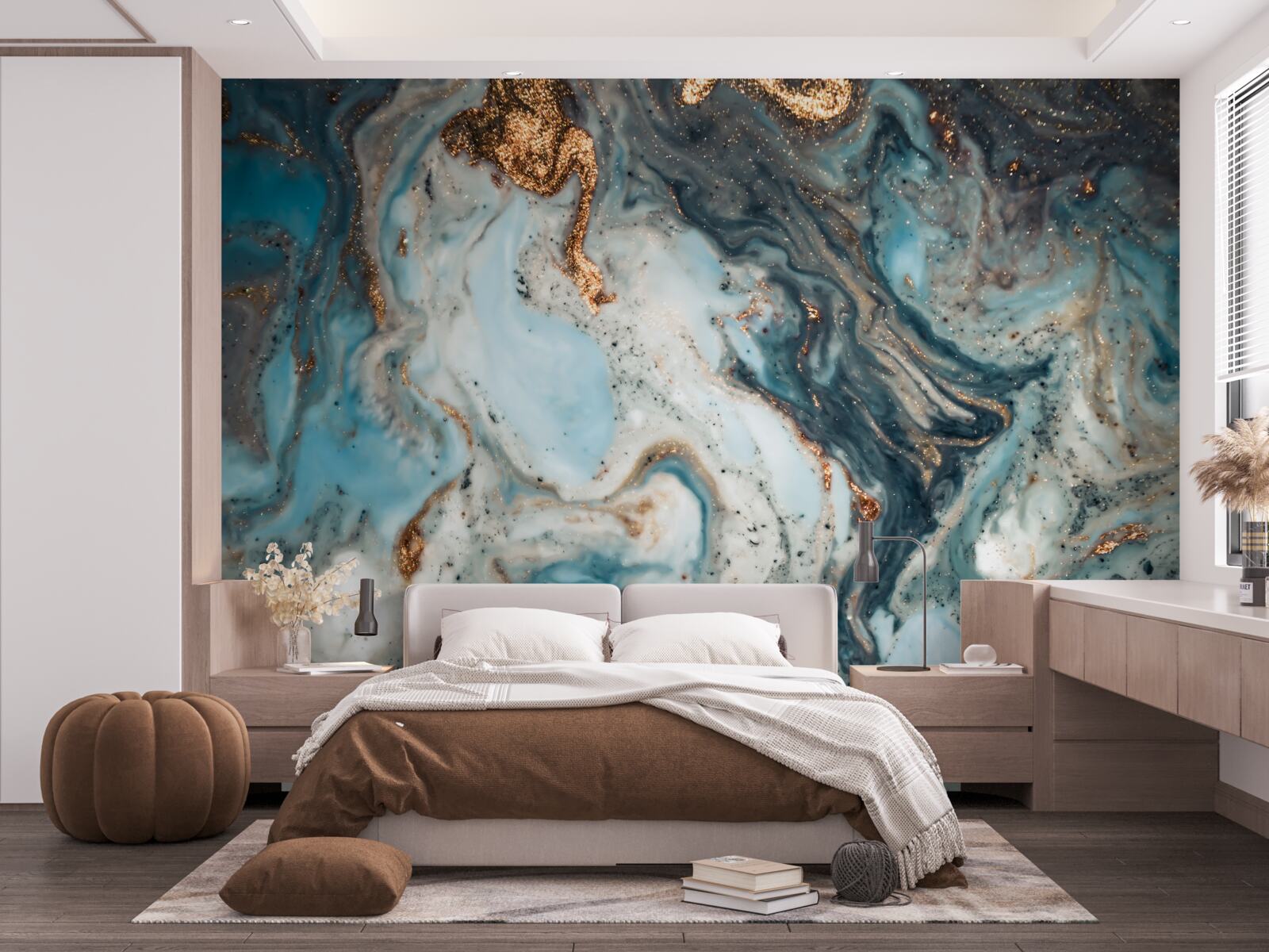 Fototapet abstracție de aur cu elemente frumoase