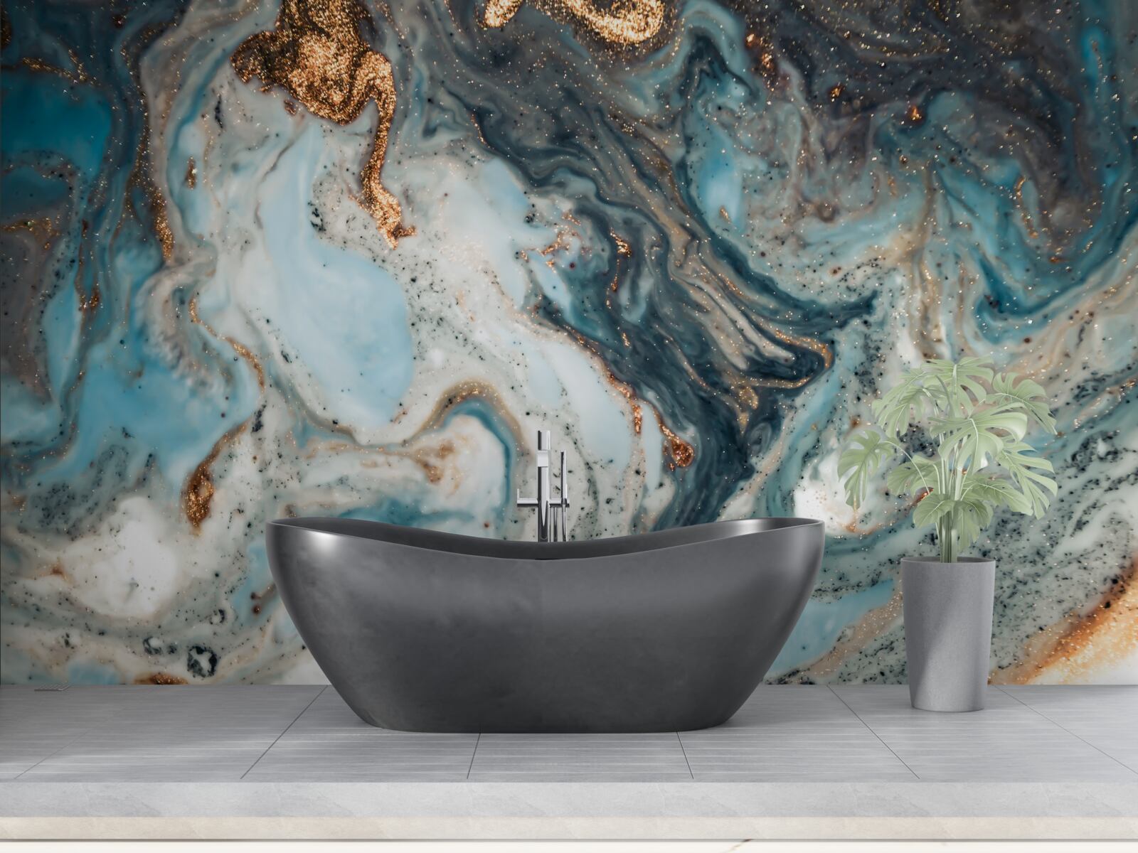 Fototapet abstracție de aur cu elemente frumoase